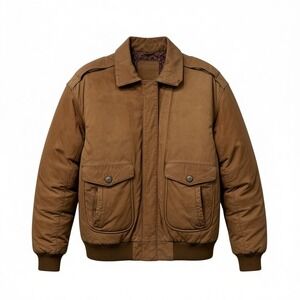 Vintage Mixed Blues Genuine‎ Leather Distressed Bomber Jacket Carmel Mens Sm Zip